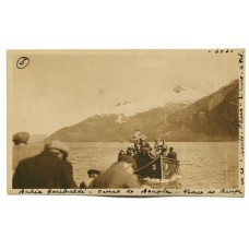 CANAL DE BEAGLE GLACIAR GARIBALDI 1929 CHILE ANTIGUA FOTO TAMAÑO TARJETA POSTAL TOMADA DESDE EL BUQUE ALEMAN MONTE OLIVIA